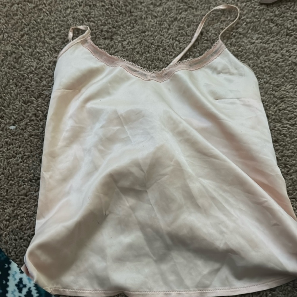 A satin tank top.